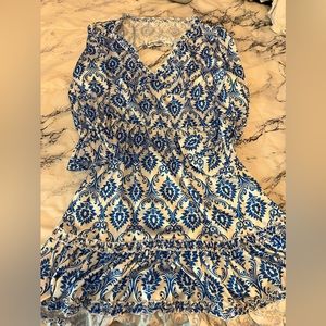 Summer blue and white dress